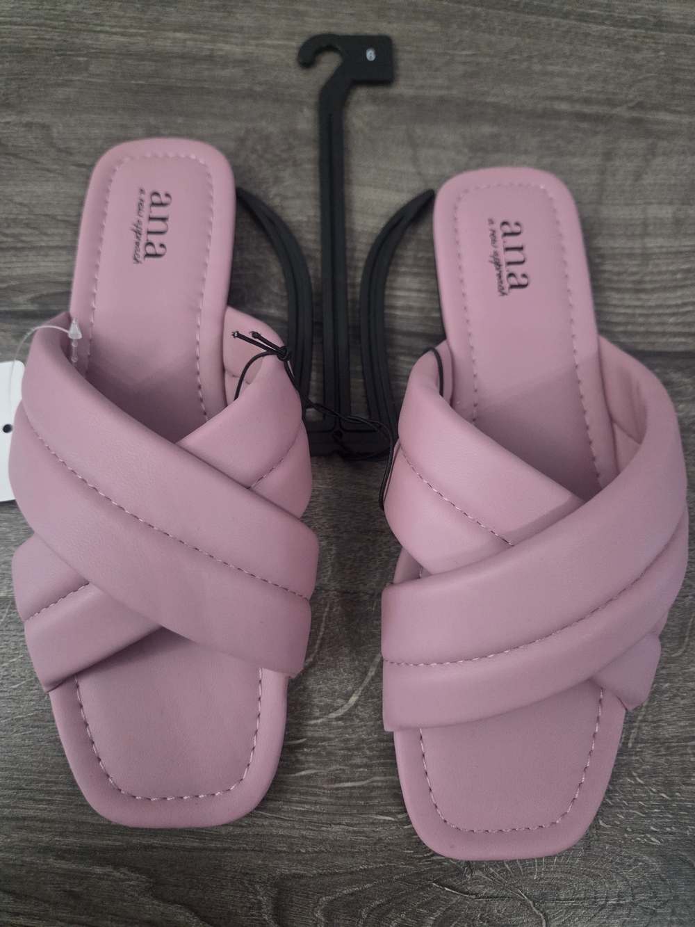 a.n.a Pink Crisscross Slide Sandals Size 6 NWT - Picture 4 of 5